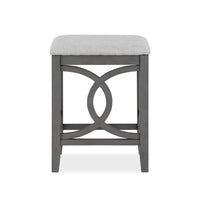 Ruth 25 Inch Counter Height Stool Set of 2, Beige Polyester Padded, Gray - BM316498