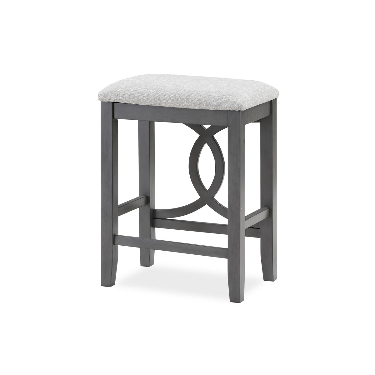 Ruth 25 Inch Counter Height Stool Set of 2, Beige Polyester Padded, Gray - BM316498