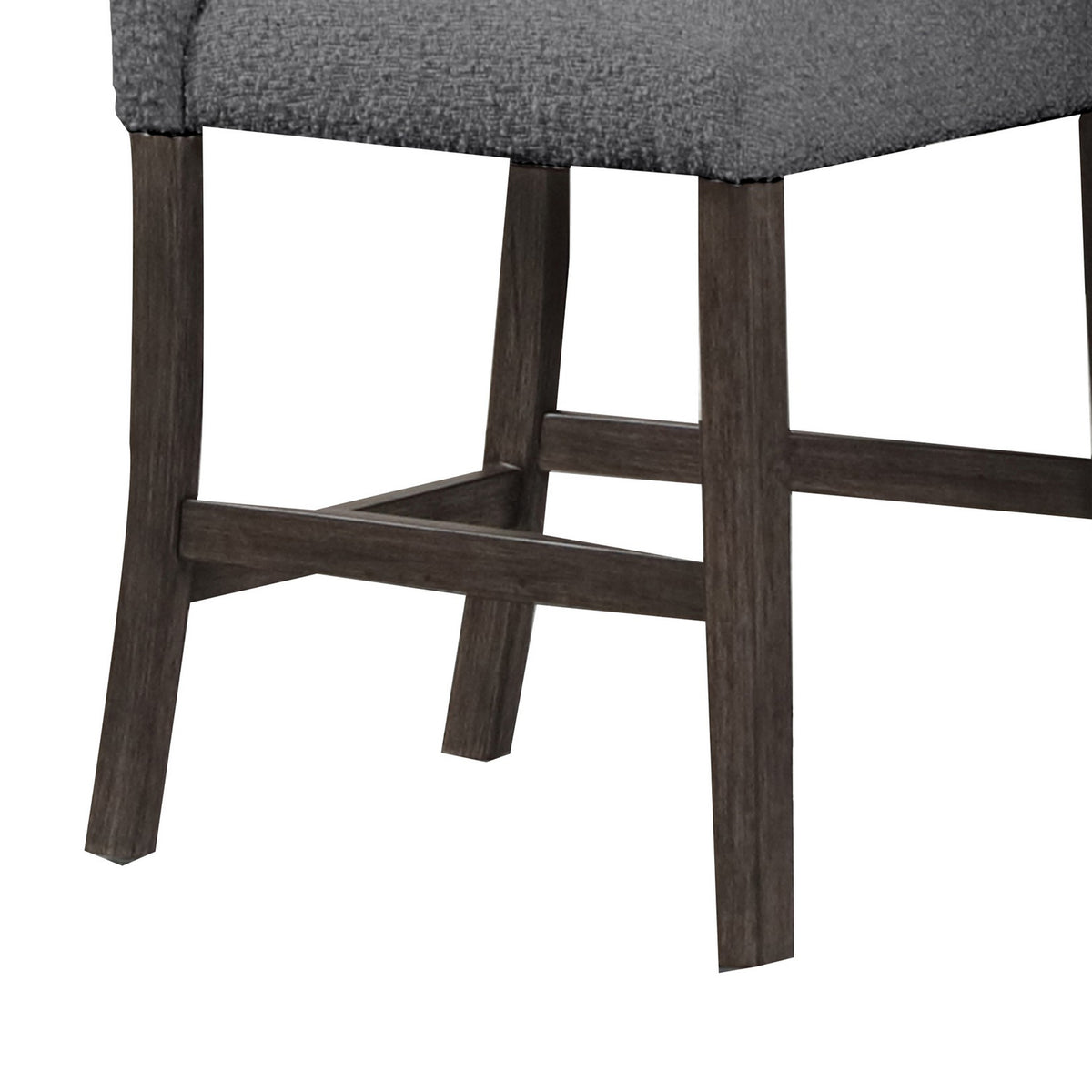 Ghy 25 Inch Dining Side Chair Set of 2, Gray Textured Upholstery, Brown - BM316499