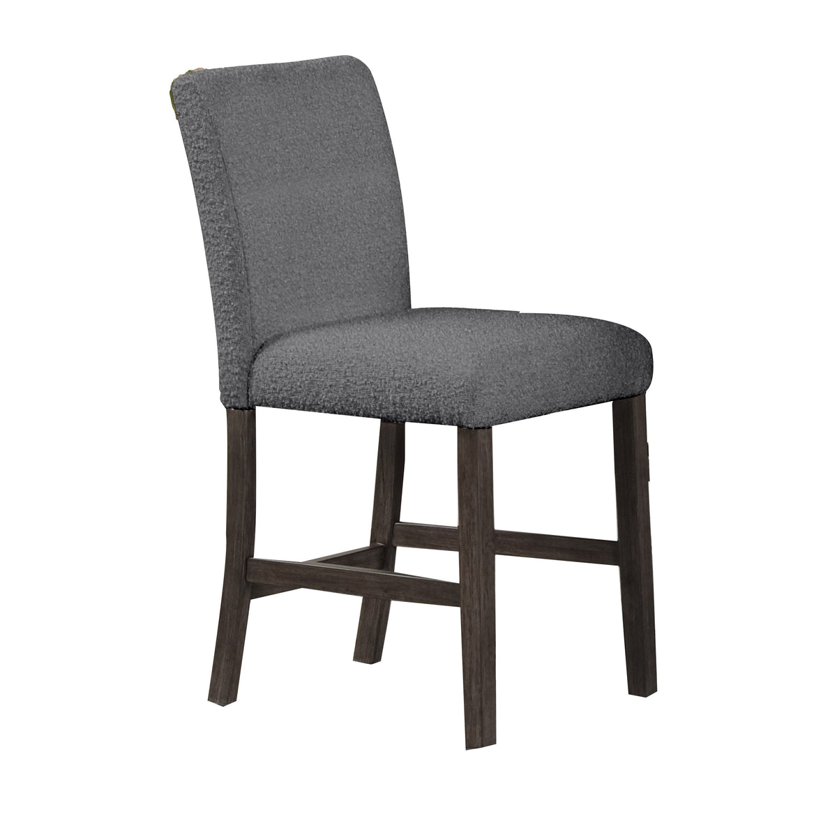 Ghy 25 Inch Dining Side Chair Set of 2, Gray Textured Upholstery, Brown - BM316499