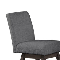 Ghy 25 Inch Swivel Counter Chair Set of 2, Gray Textured Upholstery, Brown - BM316501