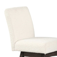 Ghy 25 Inch Swivel Counter Chair Set of 2, White Textured Upholstery, Brown - BM316502