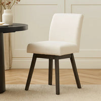 Ghy 25 Inch Swivel Counter Chair Set of 2, White Textured Upholstery, Brown - BM316502