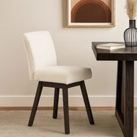 Ghy 25 Inch Swivel Counter Chair Set of 2, White Textured Upholstery, Brown - BM316502