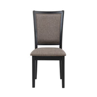 Mac 21 Inch Dining Side Chair Set of 2, Tall Curved Backrest, Padded Brown - BM316504