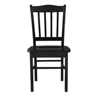 Nova 18 Inch Dining Side Chair Set of 2, Slatted Backrests, Jet Black Wood - BM316524