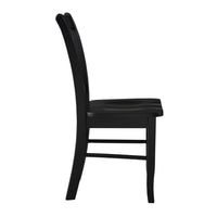 Nova 18 Inch Dining Side Chair Set of 2, Slatted Backrests, Jet Black Wood - BM316524