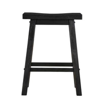 Amber 24 Inch Counter Stool, Ergonomic Saddle Seats, Charcoal Black Wood - BM316526