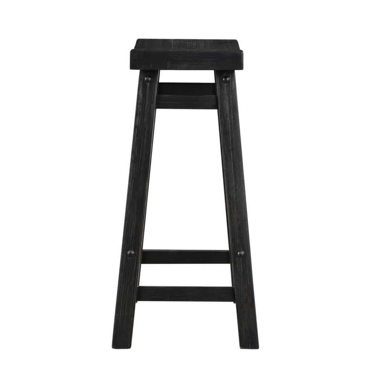 Amber 24 Inch Counter Stool, Ergonomic Saddle Seats, Charcoal Black Wood - BM316526