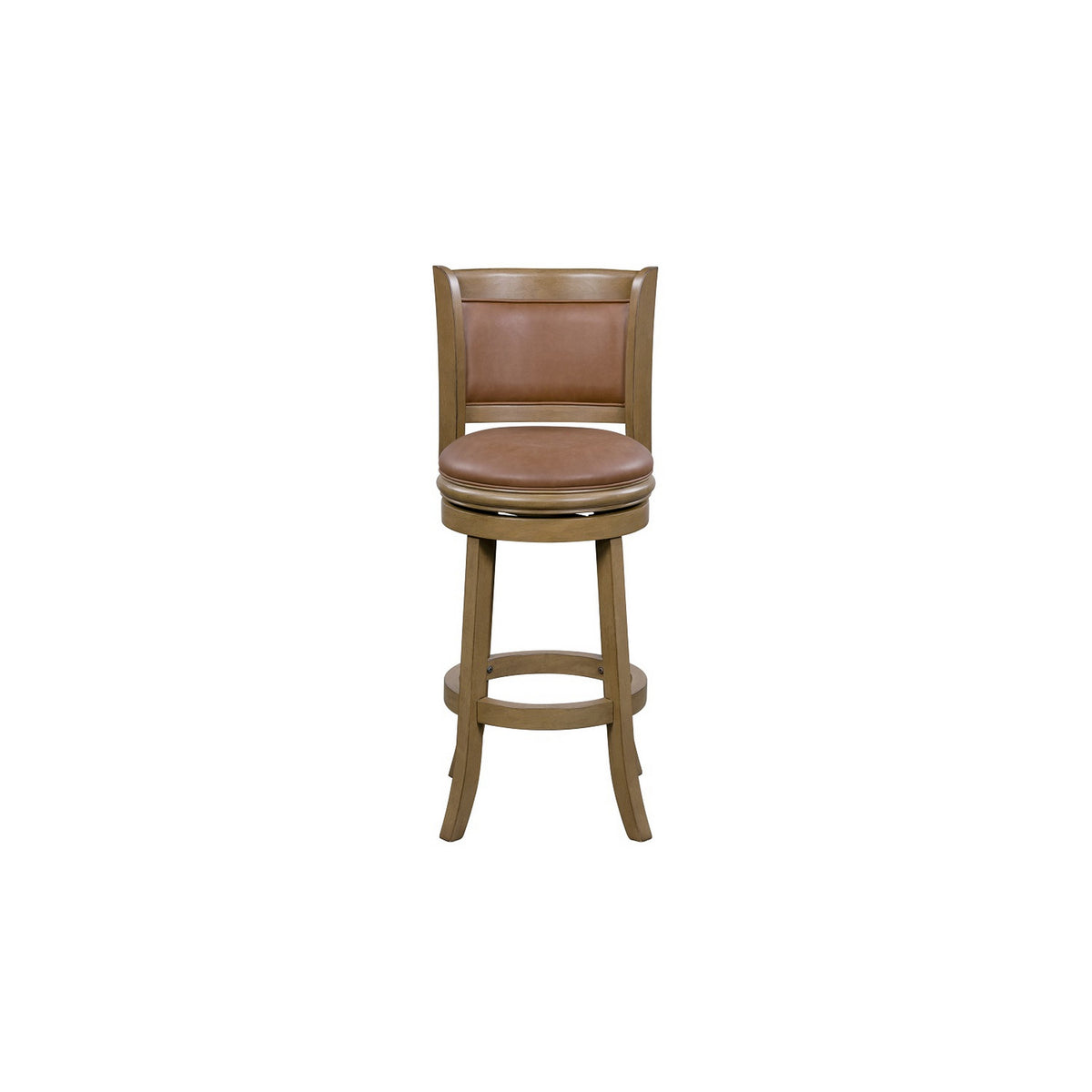 Haley 26 Inch Swivel Counter Height Chair Chestnut Brown Wood, Faux Leather - BM316531