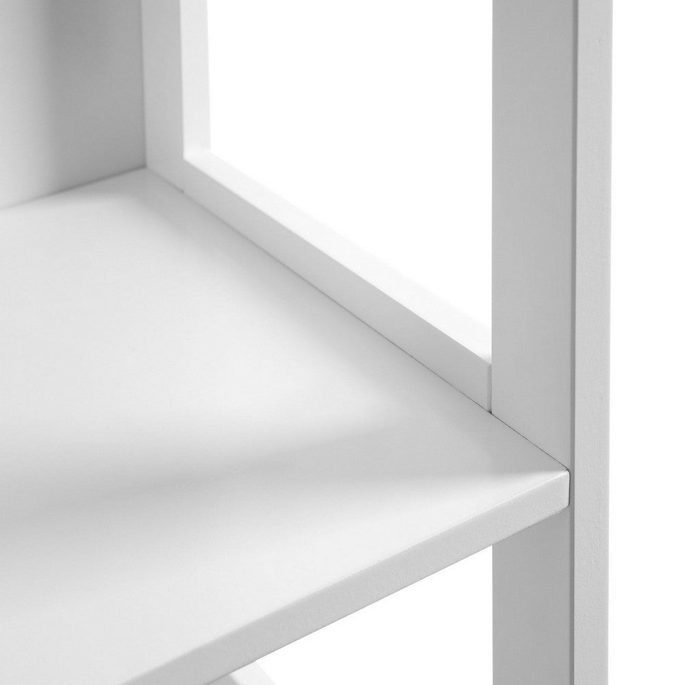 56 Inch Floor Cabinet Bookcase with Shelves, 2 Drawers, Modern White Finish - BM316538