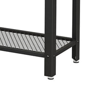 40 Inch Console Sofa Table, 2 Lattice Shelves, Black Metal Frame, Gray - BM316548