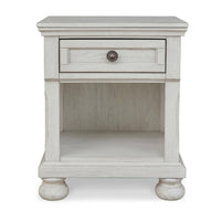 Lea 27 Inch Nightstand, Single Drawer Traditional Style, Open Cubby, White - BM316581