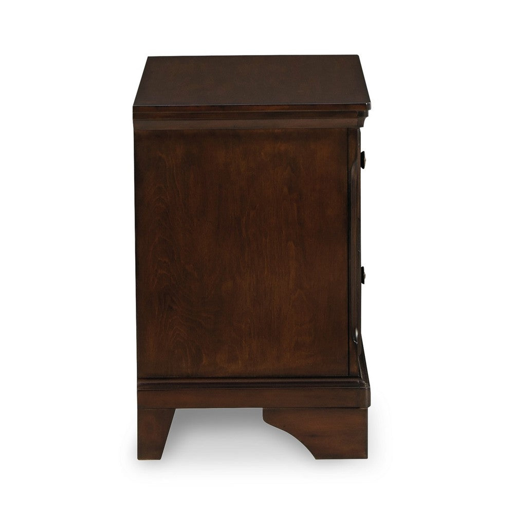 Ada 27 Inch Nightstand, English Dovetail Joints, 2 Gliding Drawers, Brown - BM316583