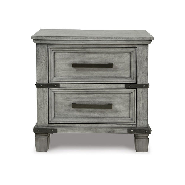 Zac 57 Inch Nightstand, 6 Drawers, Contemporary Metal Accents, Light Gray  - BM316585