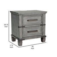 Zac 57 Inch Nightstand, 6 Drawers, Contemporary Metal Accents, Light Gray  - BM316585