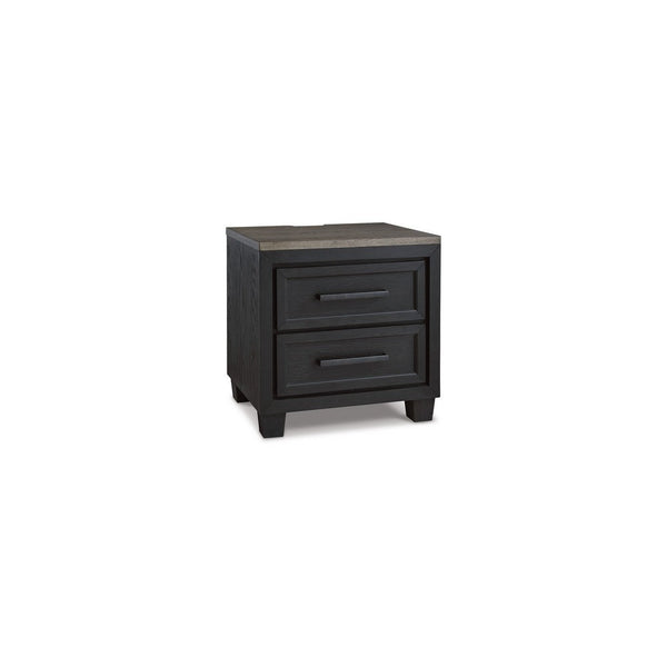 Kye 27 Inch Bedside Nightstand, 2 Gliding Drawers, Smooth Black Finish - BM316610