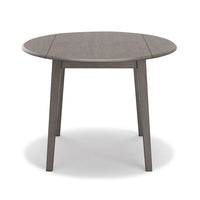 Ora 43 Inch Dining Table, Round Surface, Dual Drop Leaves, Smooth Gray - BM316615