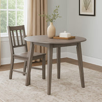 Ora 43 Inch Dining Table, Round Surface, Dual Drop Leaves, Smooth Gray - BM316615