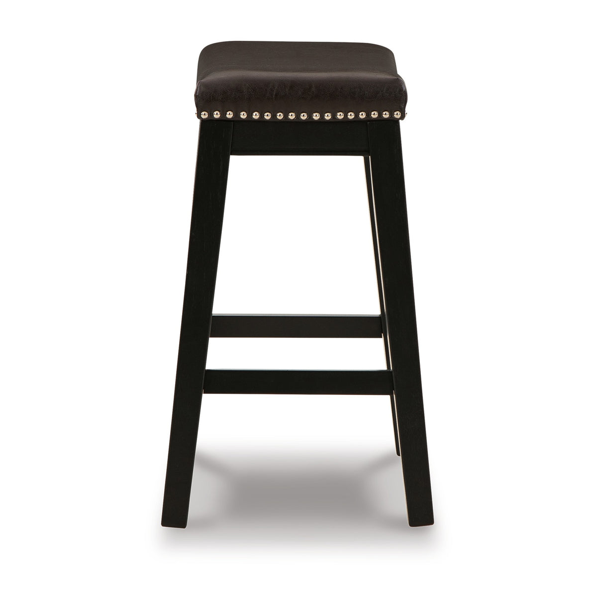 Gia 25 Inch Counter Height Stool, Set of 2, Faux Leather Upholstery, Brown  - BM316620