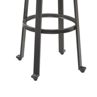 Isla 29 Inch Barstool, Set of 2, Farmhouse Style, Black Metal, White Seat - BM316625