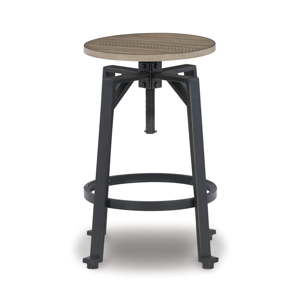 Xin 22-27 Inch Counter Stools, Set of 2, Adjustable Height, Brown and Black - BM316628