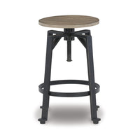 Xin 22-27 Inch Counter Stools, Set of 2, Adjustable Height, Brown and Black - BM316628