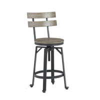 Xin 25-28 Inch Barstools, Set of 2, Adjustable Height, Swivel, Brown - BM316629