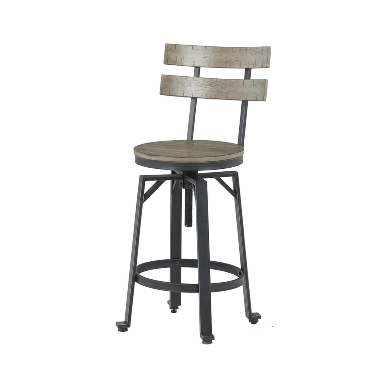 Xin 25-28 Inch Barstools, Set of 2, Adjustable Height, Swivel, Brown - BM316629