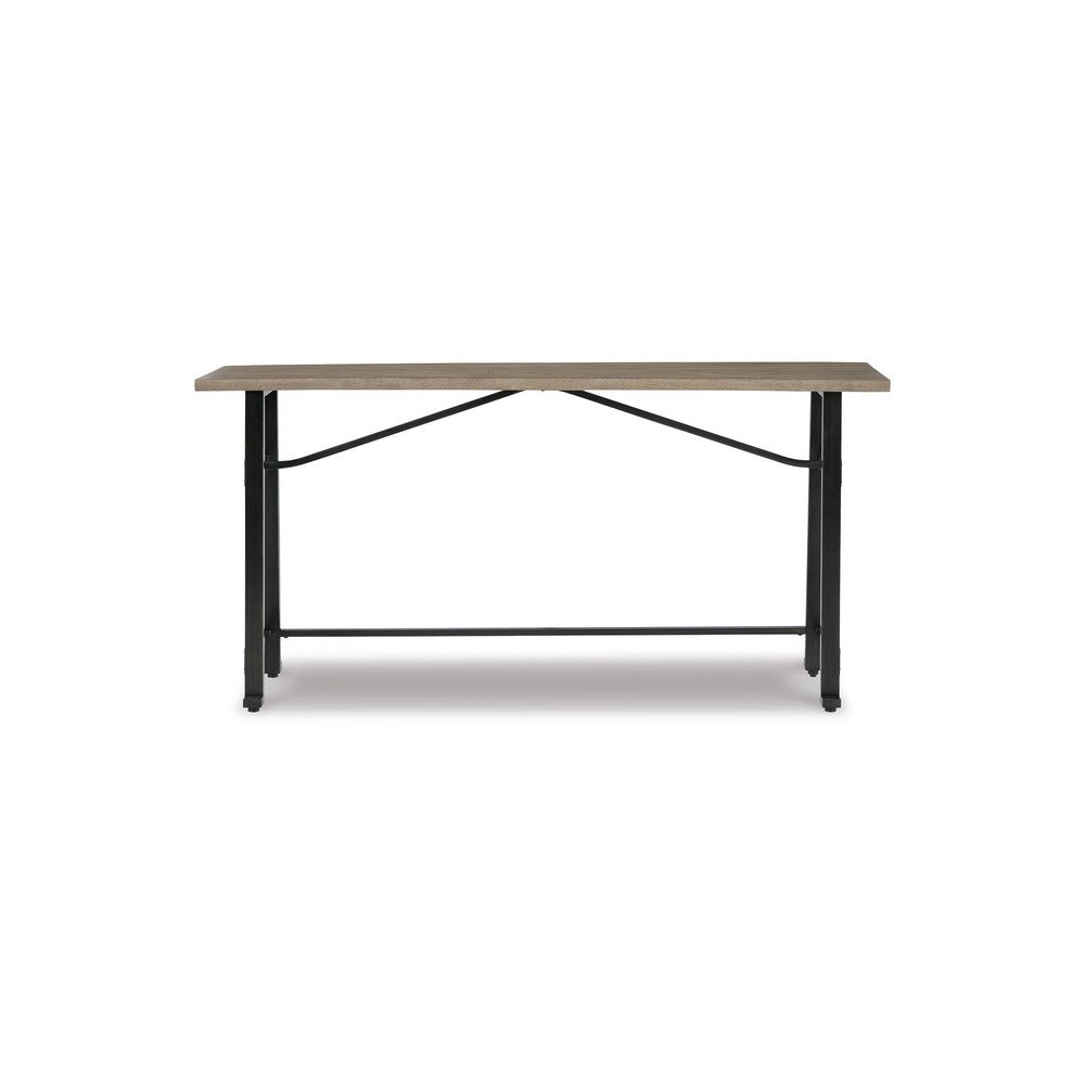 Xin 72 Inch Counter Height Table, Sturdy Metal Hardware, Rich Brown Surface - BM316630