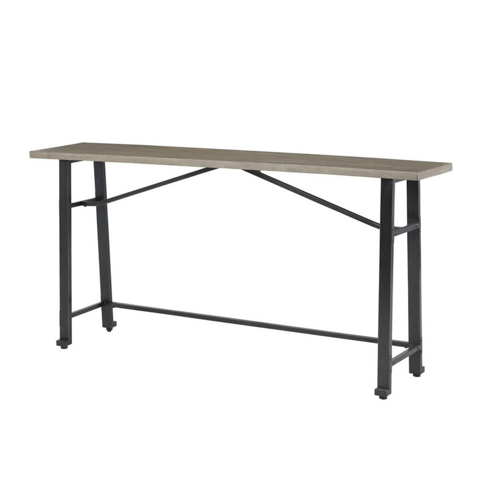 Xin 72 Inch Counter Height Table, Sturdy Metal Hardware, Rich Brown Surface - BM316630