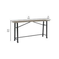 Xin 72 Inch Counter Height Table, Sturdy Metal Hardware, Rich Brown Surface - BM316630