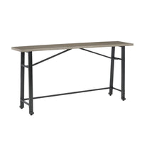 Xin 72 Inch Counter Height Table, Sturdy Metal Hardware, Rich Brown Surface - BM316630