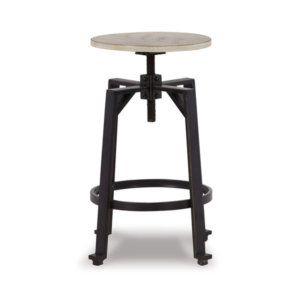 Xin 22-27 Inch Barstool, Set of 2, Adjustable Height, Light Brown, Black - BM316631