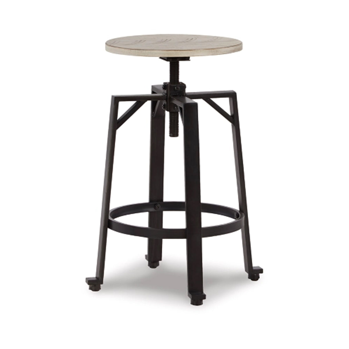 Xin 22-27 Inch Barstool, Set of 2, Adjustable Height, Light Brown, Black - BM316631