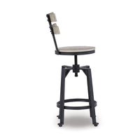 Xin 24-28 Inch Barstool Chair, Set of 2, Adjustable Height, Brown, Black - BM316632