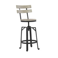 Xin 24-28 Inch Barstool Chair, Set of 2, Adjustable Height, Brown, Black - BM316632