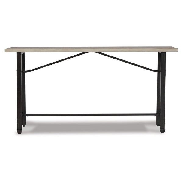 Xin 72 Inch Counter Height Table, Metal Hardware, Light Brown Surface  - BM316633