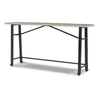 Xin 72 Inch Counter Height Table, Metal Hardware, Light Brown Surface  - BM316633