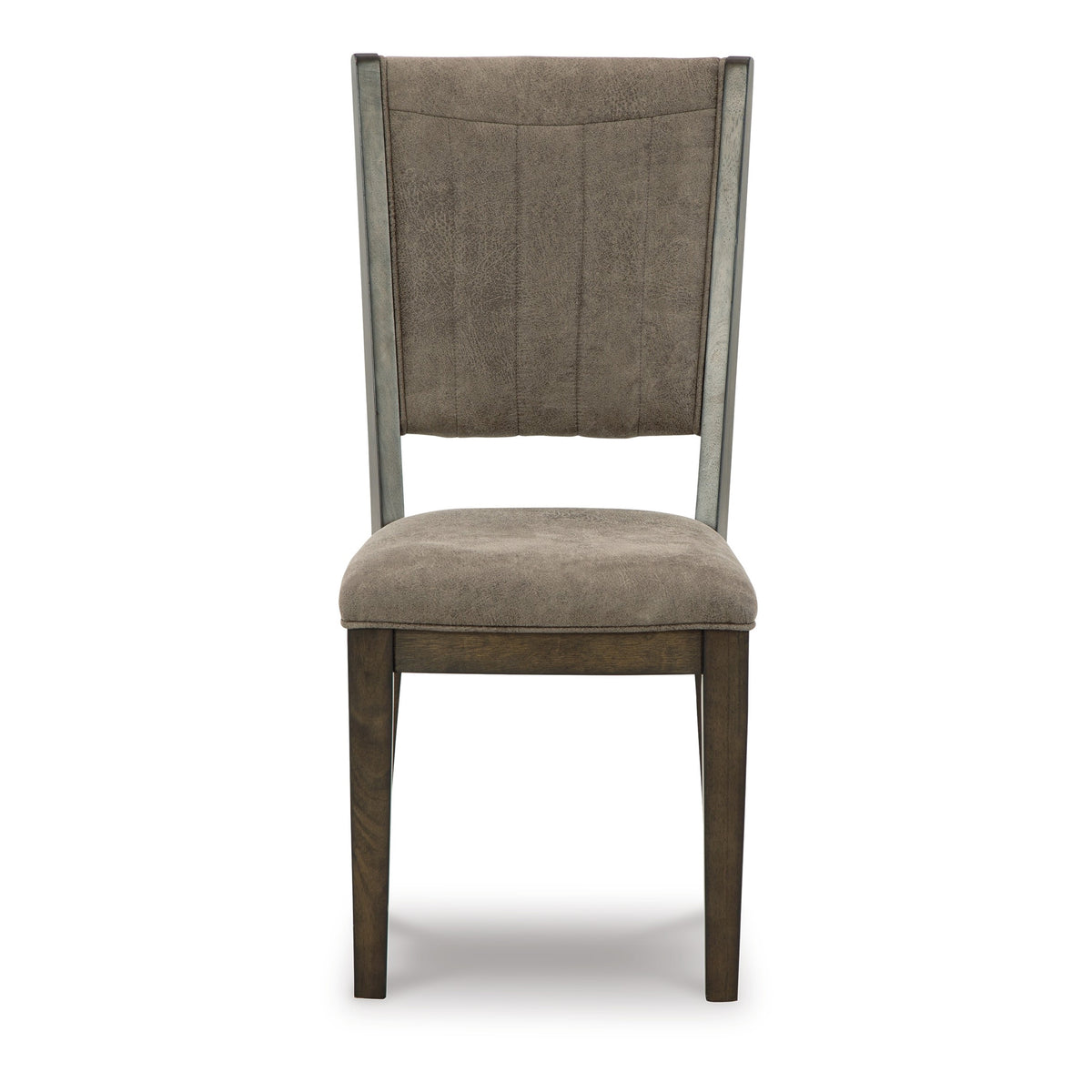 Wes 19 Inch Dining Side Chair, Set of 2, Light Gray Faux Leather Upholstery - BM316634