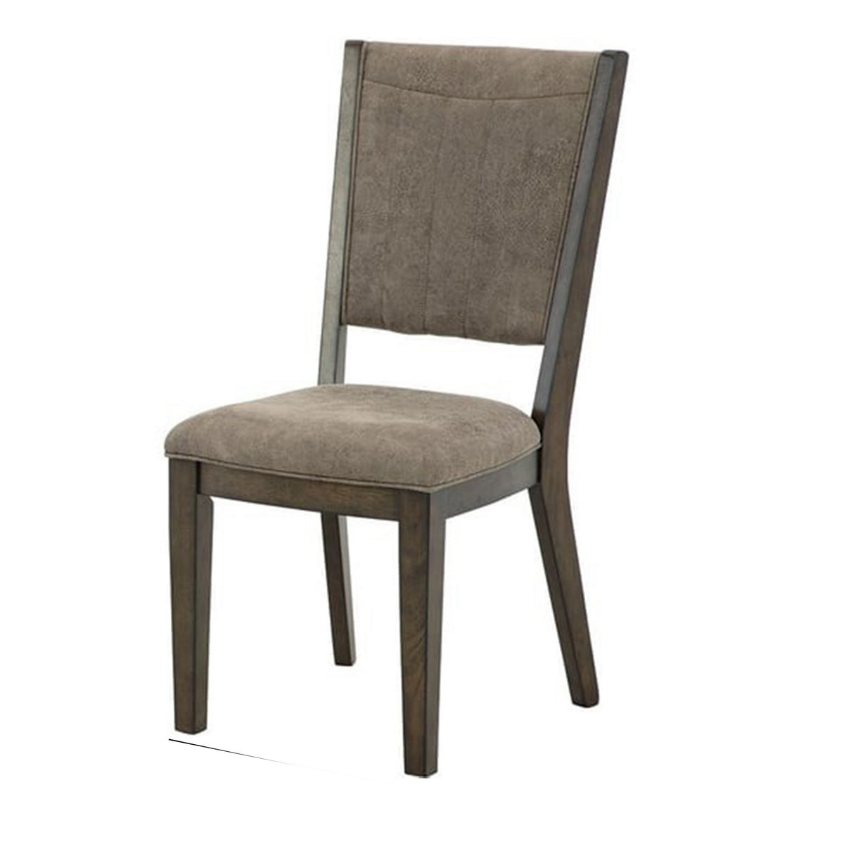 Wes 19 Inch Dining Side Chair, Set of 2, Light Gray Faux Leather Upholstery - BM316634