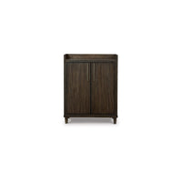 Wes 43 Inch Bar Cabinet, Dual Door Opening, Spacious Top, Rich Brown Finish - BM316636