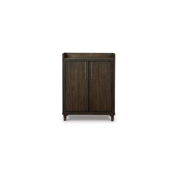 Wes 43 Inch Bar Cabinet, Dual Door Opening, Spacious Top, Rich Brown Finish - BM316636