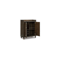 Wes 43 Inch Bar Cabinet, Dual Door Opening, Spacious Top, Rich Brown Finish - BM316636