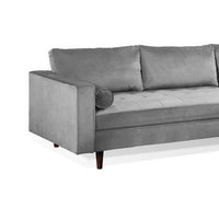 Ryle 104 Inch Sectional Sofa with Reversible Chaise, Pillows, Gray Velvet - BM316644