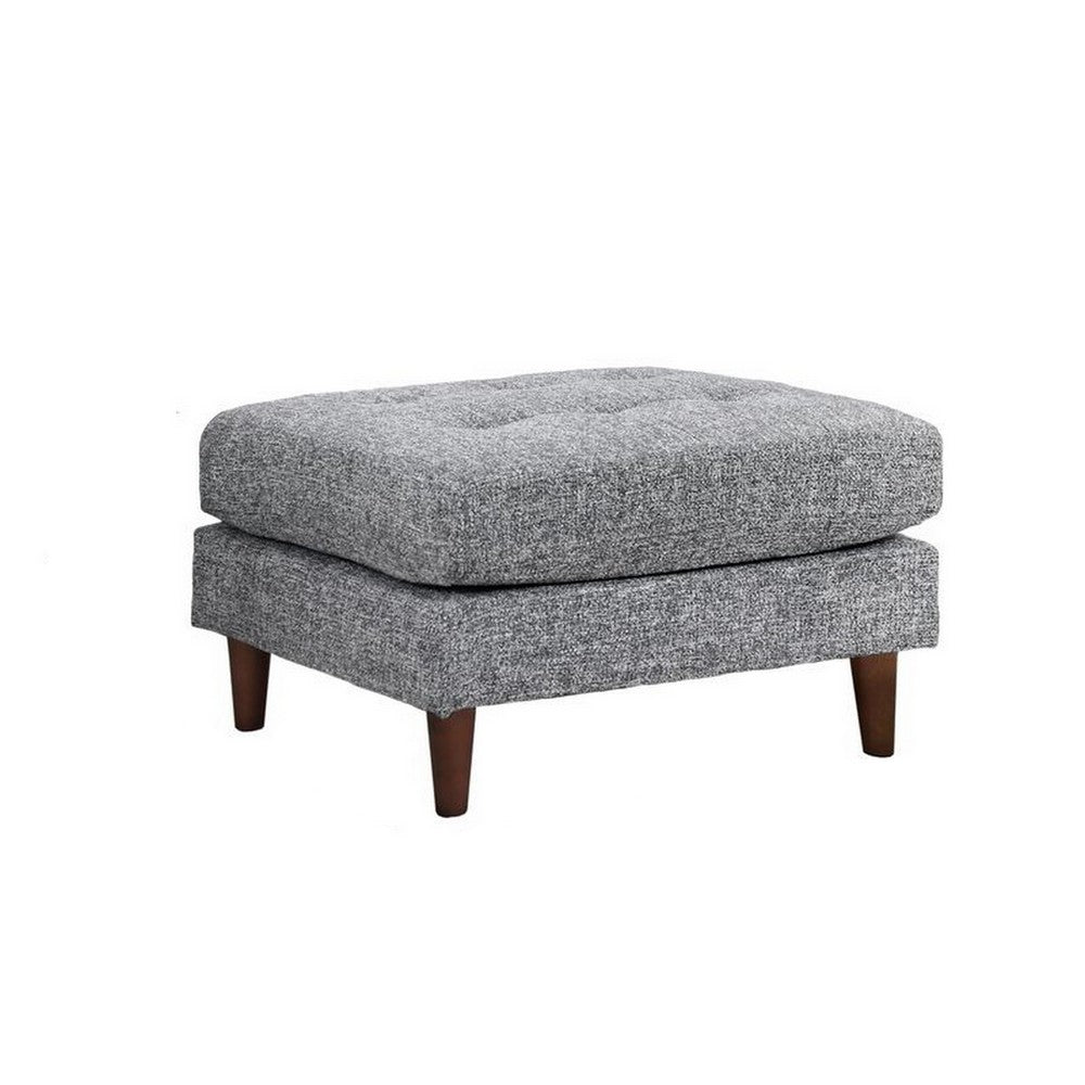 Ryle 104 Inch Sectional Sofa with Chaise and Ottoman, 2 Pillows, Gray Woven - BM316652