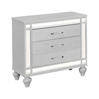 Lio 4pc Queen Bedroom Set with Nightstand, Dresser, LED Mirror, Silver - BM316661