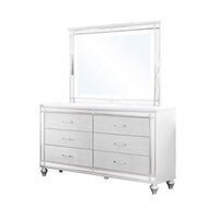 Lio 4pc Queen Bedroom Set with Nightstand, Dresser, LED Mirror, White - BM316663