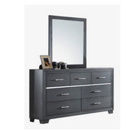 Abby 4pc King Canopy Bedroom Set with Dresser, Mirror, Nightstand, Gray - BM316678