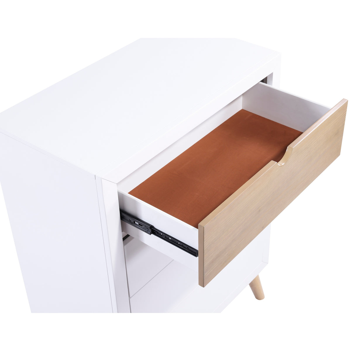 Benzara Kara 40 Inch Kids Tall Dresser Chest, 4 Drawers, Open Handles, White, Brown - BM316690 |Benzara.com Benzara Kara 40 Inch Kids Tall Dresser Chest, 4 Drawers, Open Handles, White, Brown - BM316690 |Benzara.com